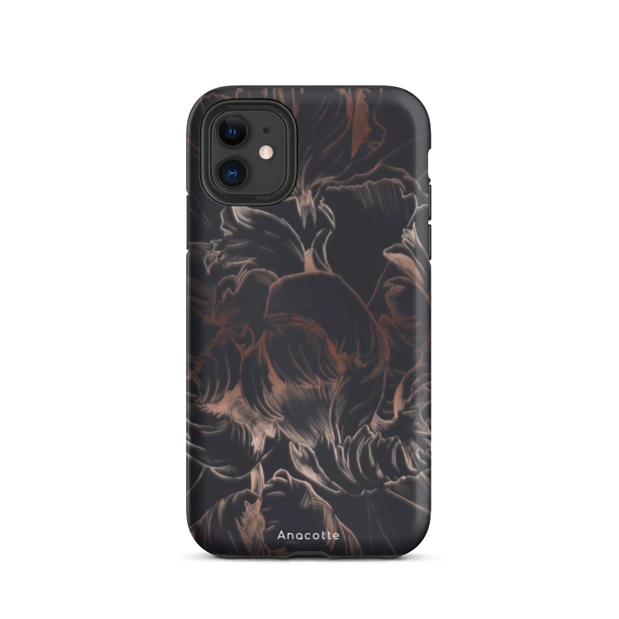 Anacotte Modern Simple Black Flower Leaf iPhone Case-1